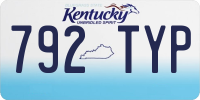 KY license plate 792TYP