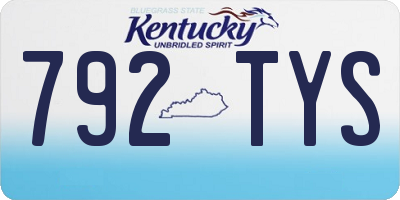 KY license plate 792TYS