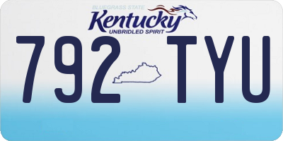 KY license plate 792TYU