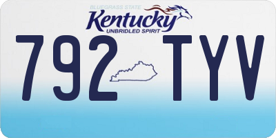 KY license plate 792TYV