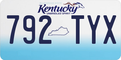 KY license plate 792TYX