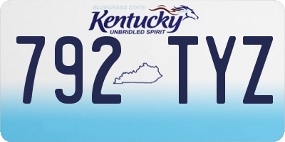 KY license plate 792TYZ