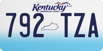 KY license plate 792TZA