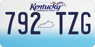 KY license plate 792TZG