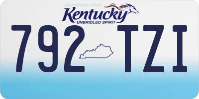 KY license plate 792TZI