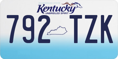 KY license plate 792TZK