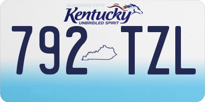 KY license plate 792TZL