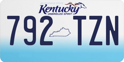 KY license plate 792TZN