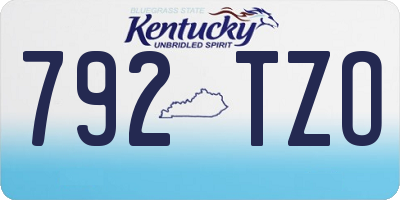 KY license plate 792TZO