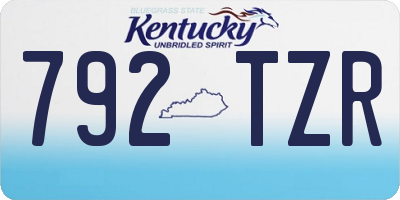KY license plate 792TZR