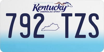 KY license plate 792TZS