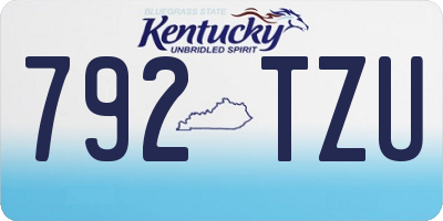 KY license plate 792TZU