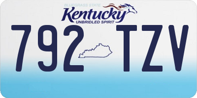 KY license plate 792TZV