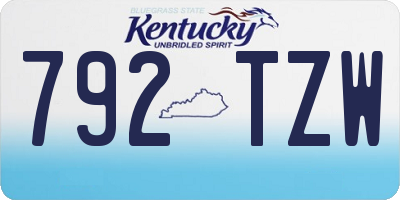 KY license plate 792TZW
