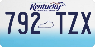KY license plate 792TZX