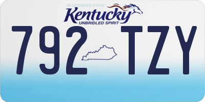 KY license plate 792TZY