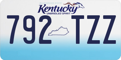 KY license plate 792TZZ