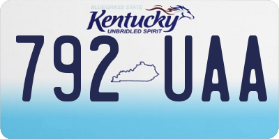 KY license plate 792UAA
