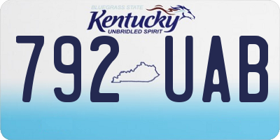 KY license plate 792UAB