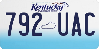 KY license plate 792UAC