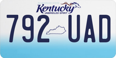 KY license plate 792UAD