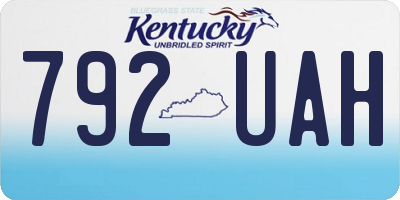 KY license plate 792UAH