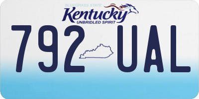KY license plate 792UAL
