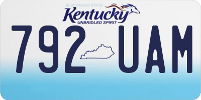 KY license plate 792UAM