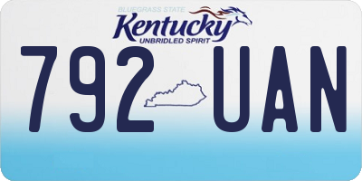 KY license plate 792UAN