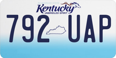 KY license plate 792UAP