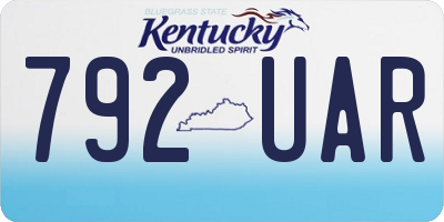 KY license plate 792UAR