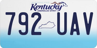 KY license plate 792UAV