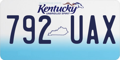KY license plate 792UAX
