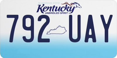 KY license plate 792UAY