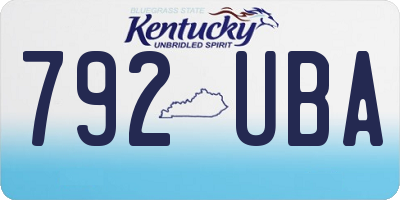 KY license plate 792UBA