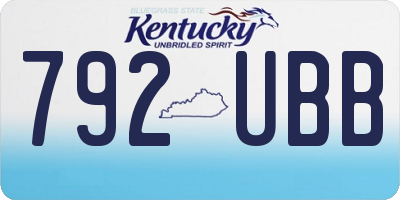 KY license plate 792UBB