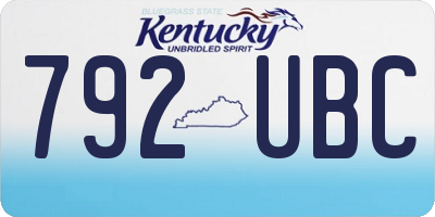 KY license plate 792UBC