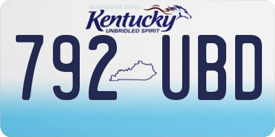 KY license plate 792UBD