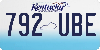 KY license plate 792UBE