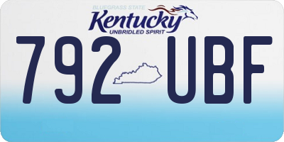 KY license plate 792UBF