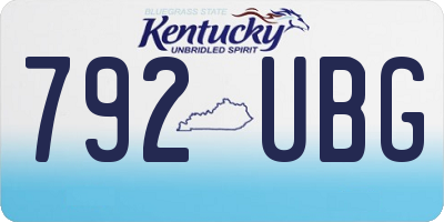 KY license plate 792UBG