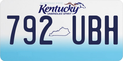 KY license plate 792UBH