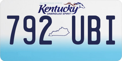 KY license plate 792UBI