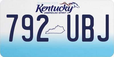 KY license plate 792UBJ
