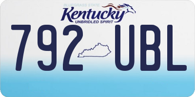 KY license plate 792UBL