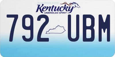 KY license plate 792UBM