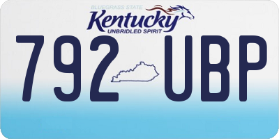 KY license plate 792UBP