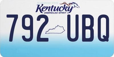 KY license plate 792UBQ