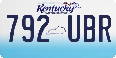 KY license plate 792UBR