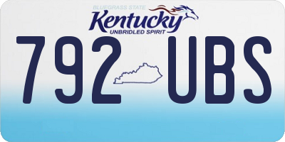 KY license plate 792UBS